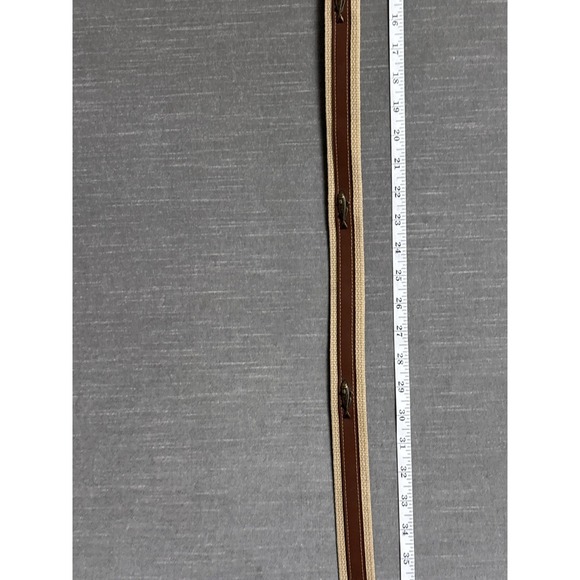 Zep Pro Belt Mens 42 Brown Cotton Canvas Leather Brass Fish Woven‎ USA - Picture 8 of 14